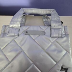lug Iridescent Quilted Silver Tote